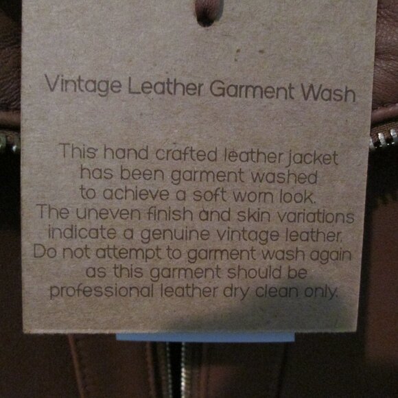 Michael Kors Ladies Washed Leather Jacket – XL – Vintage Luggage Brown - Picture 10 of 10